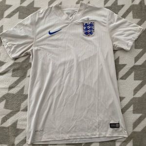 white Nike (DriFit) Jersey for the team England.